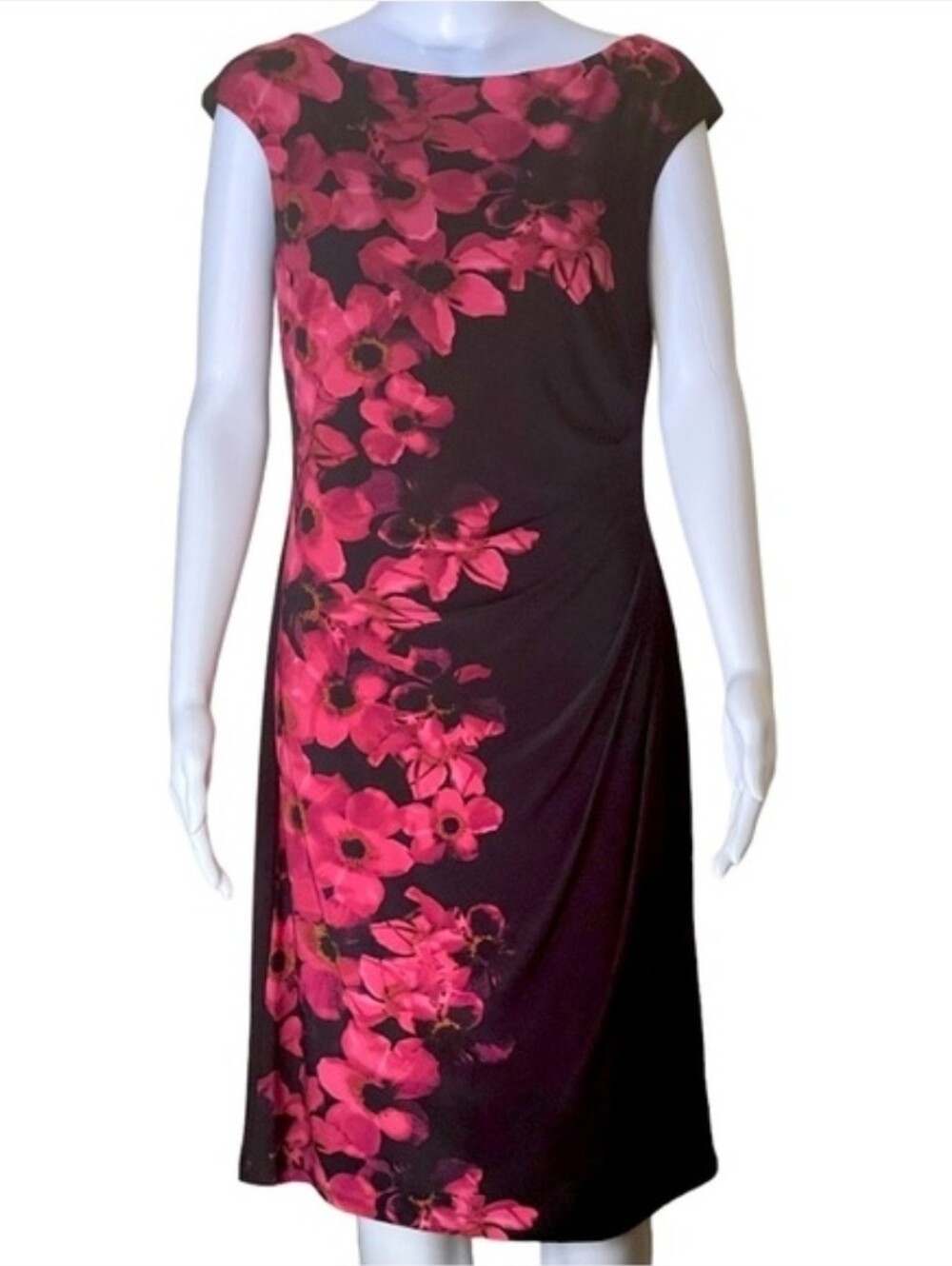Ralph Lauren Black Dress with Bright  Floral Print